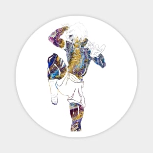 Muay Thai Fighter - Galaxy Golden Acrylic Fluid Pour Magnet